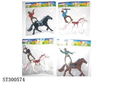 COWBOY WITH HORSE (MIXED 4 KINDS) - ST300574