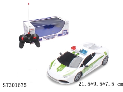 1:18兰博基尼Huracan 4通遥控警车 27MHZ - ST301675