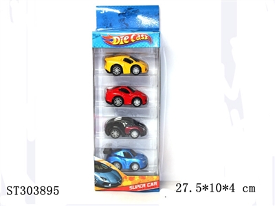 PULL BACK DIE CAST CAR (4PCS/BOX) - ST303895