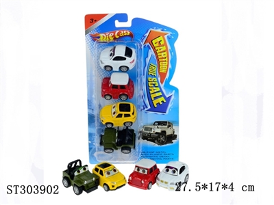 PULL BACK DIE CAST CAR (4PCS/CARD) - ST303902