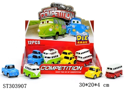 PULL BACK DIE CAST CARTOON CAR (12PCS/BOX) - ST303907