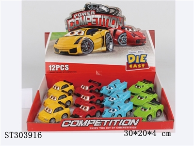 PULL BACK DIE CAST CARTOON RACING CAR (12PCS/BOX) - ST303916