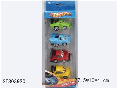 PULL BACK DIE CAST CARTOON RACING CAR (4PCS/BOX) - ST303920