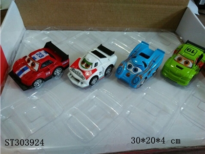 卡通赛车汽车总动员回力合金车12只展示盒 - ST303924
