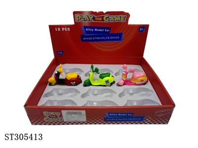 合金回力卡通摩托车/12PCS - ST305413