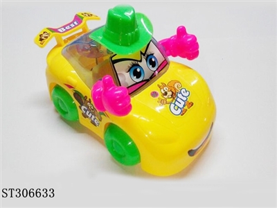 拉线灯光卡通车/可装糖 - ST306633