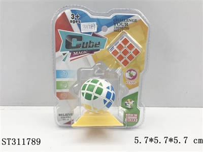 六色圆形魔方+小魔方魔尺混装 - ST311789