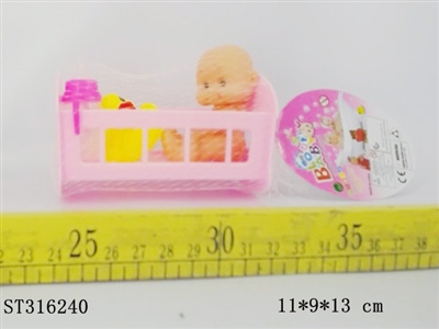 卡通搪胶娃娃婴儿摇床套装 - ST316240