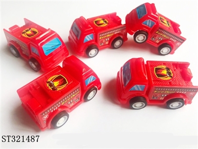 实色贴标回力消防车 - ST321487