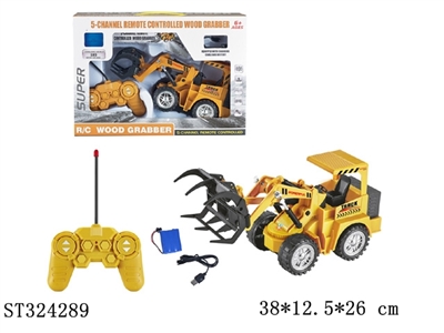 遥控特技灯光工程车（压路机、5通带七彩灯、前进、后退 - ST324289