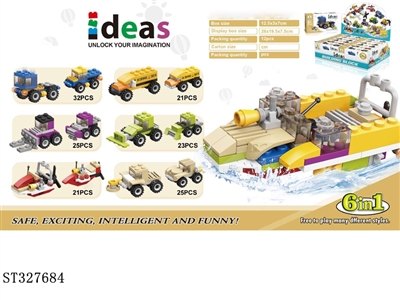 6 IN 1 CAR SERIES BUILDING BLOCKS - ST327684