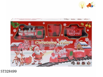BATTERY OPERATED CHRISTMAS STEAM TRAIN TRACK SET WITH LIGHT AND SOUND - ST328499