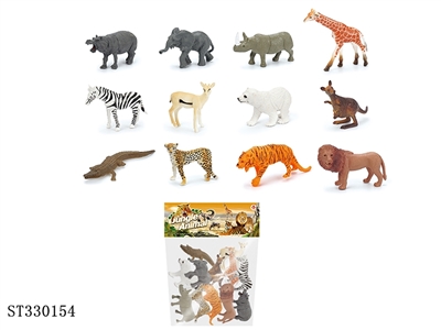 4 INCH WILD ANIMAL SET (12PCS/BAG) - ST330154