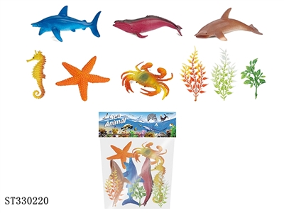 6只5寸海洋动物带树套装 - ST330220