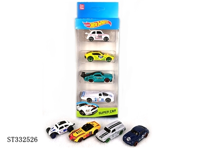 1:64风火轮四只展示盒滑行合金车 - ST332526