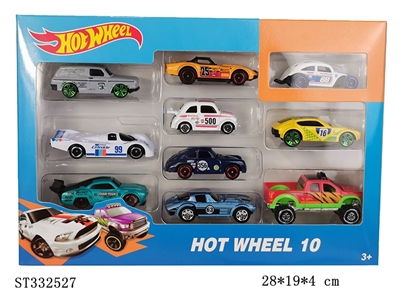 1:64风火轮10只展示盒滑行合金车 - ST332527