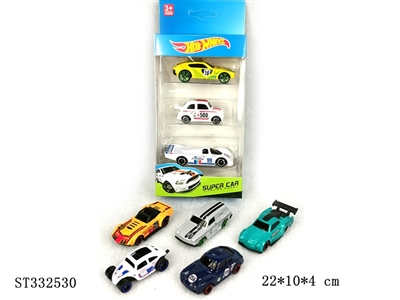 1:64风火轮3只展示盒滑行合金车 - ST332530