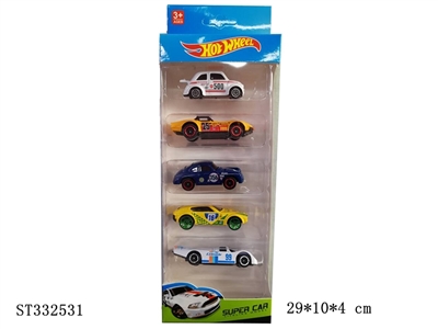1:64风火轮5只展示盒滑行合金车 - ST332531