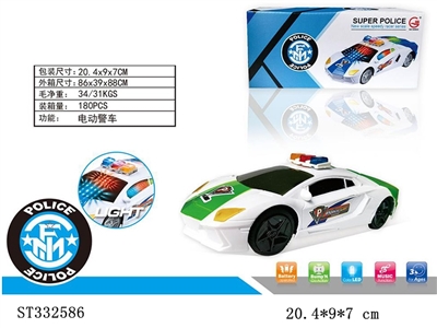 BATTERY OPERATED UNIVERSAL POLICE CAR (NOT INCLUDE BATTERIES) - ST332586