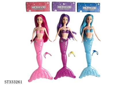 11.5 INCH MERMAID DOLL WITH CROWN & LIGHT (MIXED 3 KINDS) - ST333261