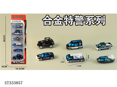 6只条装1:64合金警察车（6只混装） - ST333857