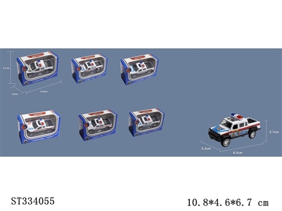 迷你皮卡回力警车合金车1:50（单只装） - ST334055