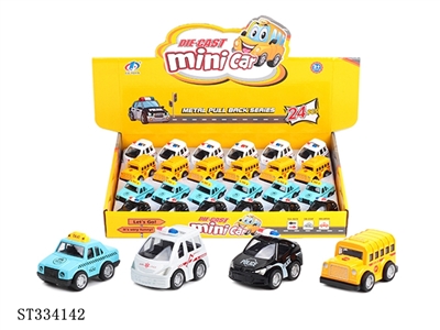 24PCS 4款合金车 回力【英文包装】 - ST334142