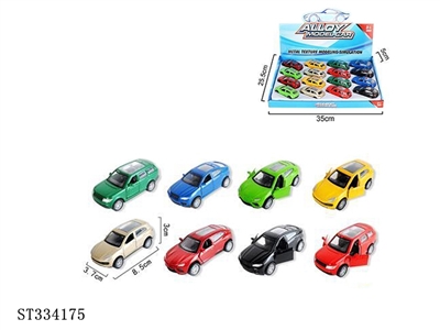 16PCS 合金车 回力 喷漆【英文包装】 - ST334175