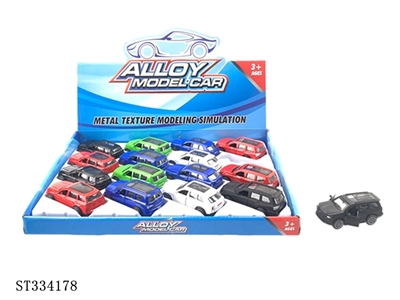 16PCS 合金车 回力 喷漆【英文包装】 - ST334178