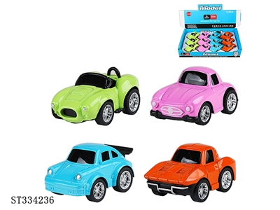 12PCS 4款合金跑车 回力 喷漆【英文包装】 - ST334236
