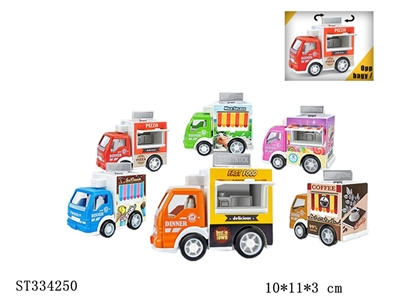 6款合金迷你快餐车 回力 1:64 喷漆【英文包装】 - ST334250