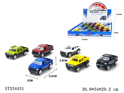 24PCS 6款合金皮卡车 滑行 喷漆【英文包装】 - ST334431