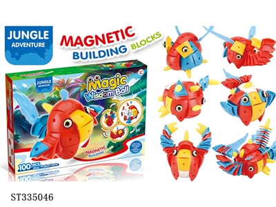 Magnetic egg magnetic deformation building block - Jungle Adventure (100pcs) - ST335046
