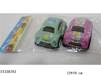 2只装Q版甲壳虫合金铁皮回力车1：64 - ST336783