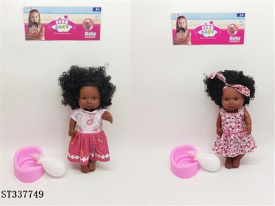 12 INCH BLACK SKIN BABY DOLL WITH IC (CAN DRINK WATER AND PEE) - ST337749