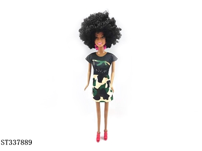 11.5 INCH DOLL WITH AFRO HAIR (BLACK SKIN) - ST337889