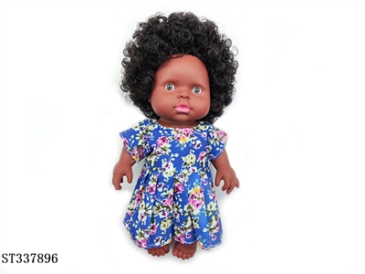 9 INCH BABY DOLL WITH AFRO HAIR (BLACK SKIN) - ST337896