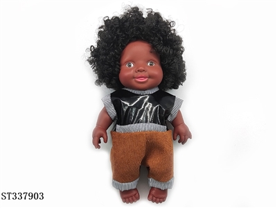 9 INCH BABY DOLL WITH AFRO HAIR (BLACK SKIN) - ST337903