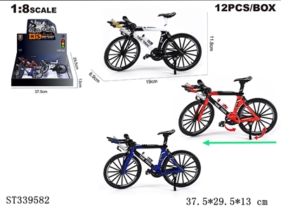 英文1:8压铸锌合金双把公路自行车12只/展示盒 - ST339582