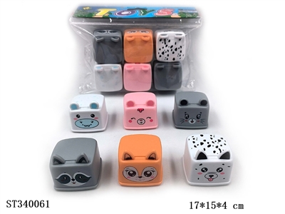 6 cartoon block animal return carts - ST340061