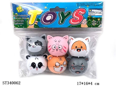 6 cartoon ball animal return carts - ST340062