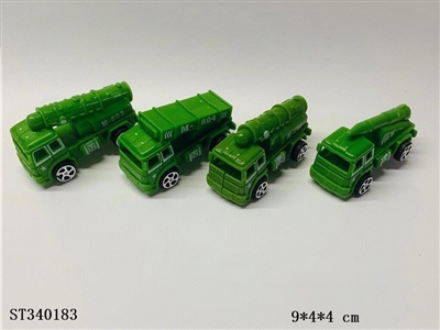 Back car set military engineering inertia car model toy - ST340183