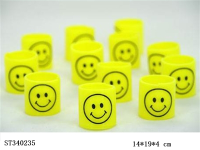 12 YELLOW PRINTED SMILEY FACES RAINBOW SPRING - ST340235
