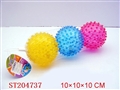 ST204737 - 10CM TRANSPARENCE MASSAGE BALL (3PCS ASST,PUFF)