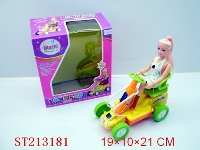 ST213181 - BABY DOLL B/O CAR WITH LIGHT AND MUSIC