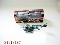 ST213187 - METAL pull back helicopter with light&ic