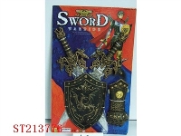 ST213776 - BRONZE-COLOURED SWORD,SHIELD AND ARMGUARD