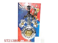 ST213800 - PLATED SWORD, CUFFS AND SHIELD WITH SOUND