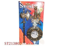 ST213802 - BRONZE-COLOURED AX，SHIELD AND SWORD