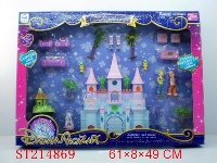 ST214869 - CASTLE WITH LIGHT AND MUSIC（NOT INCLUDE BATTERY）